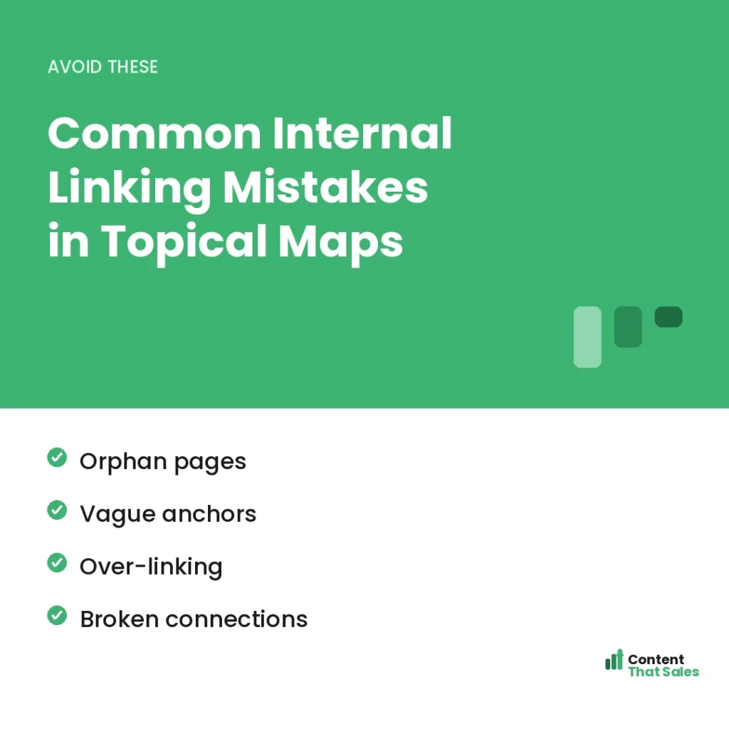 Common internal linking mistakes in topical maps by Content That Sales