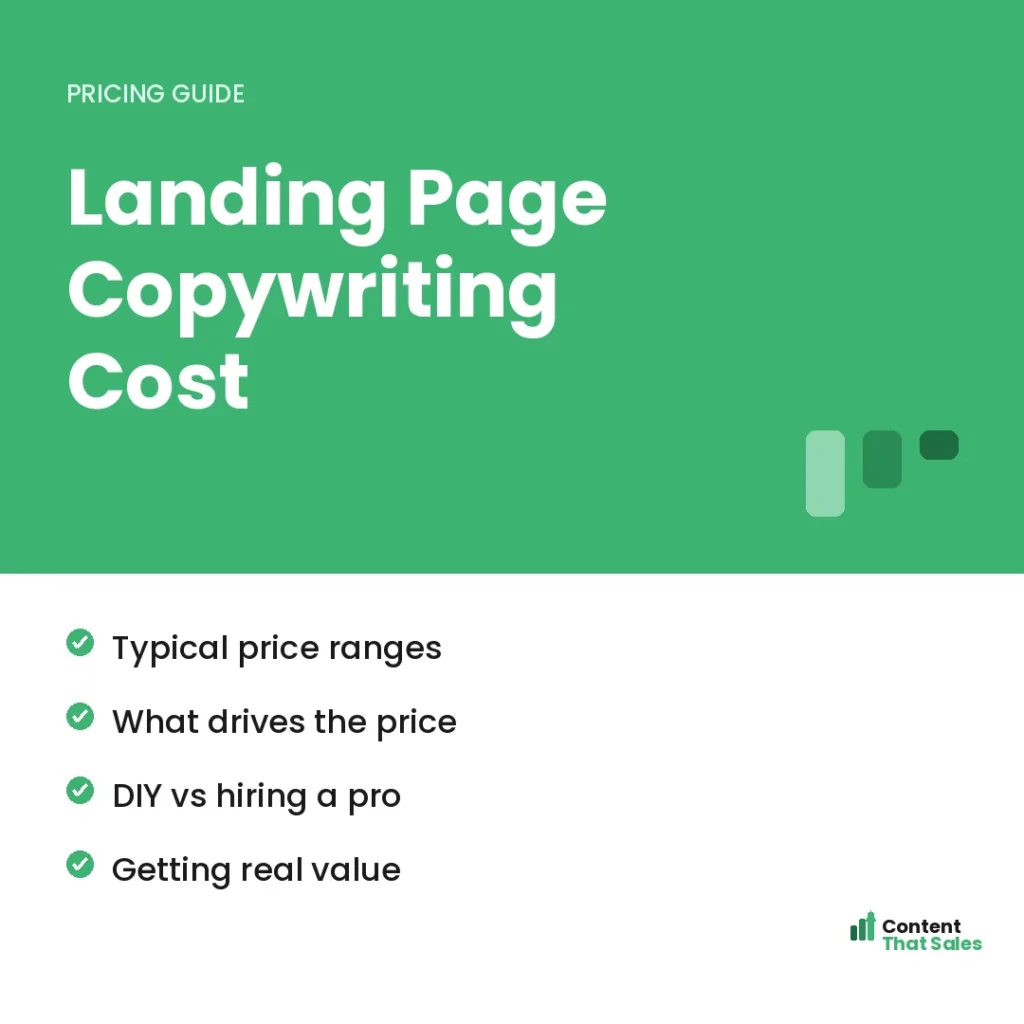 Landing page copywriting cost guide by Content That Sales