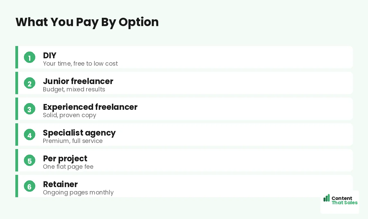What you pay by option by Content That Sales