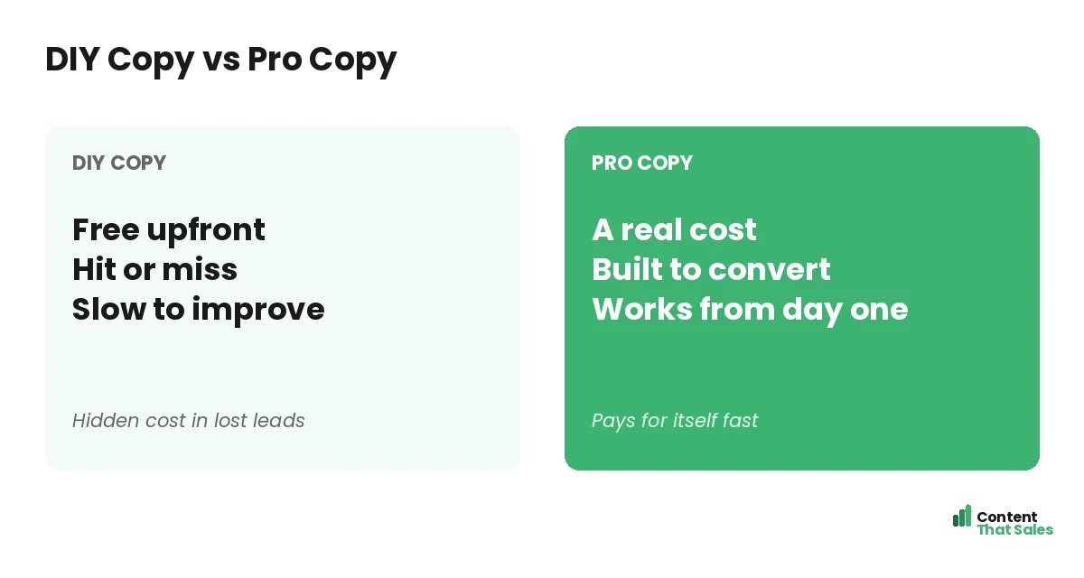 DIY copy versus pro copy by Content That Sales