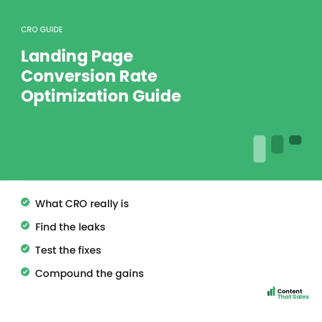 Landing page conversion rate optimization guide by Content That Sales