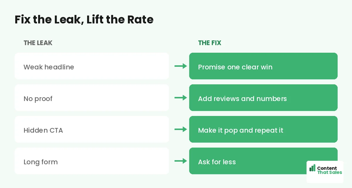 Fix the leak lift the rate by Content That Sales