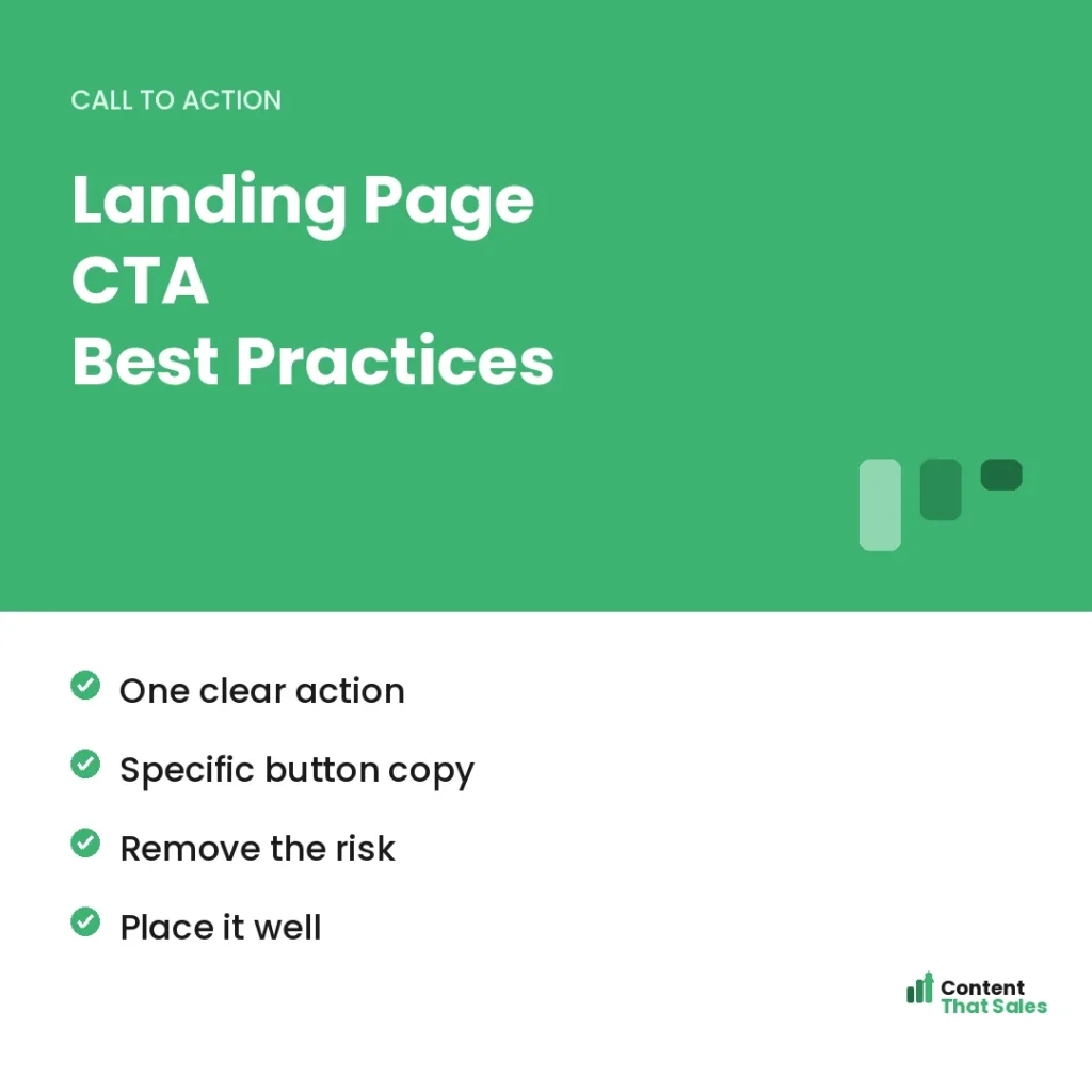 Landing page CTA best practices by Content That Sales