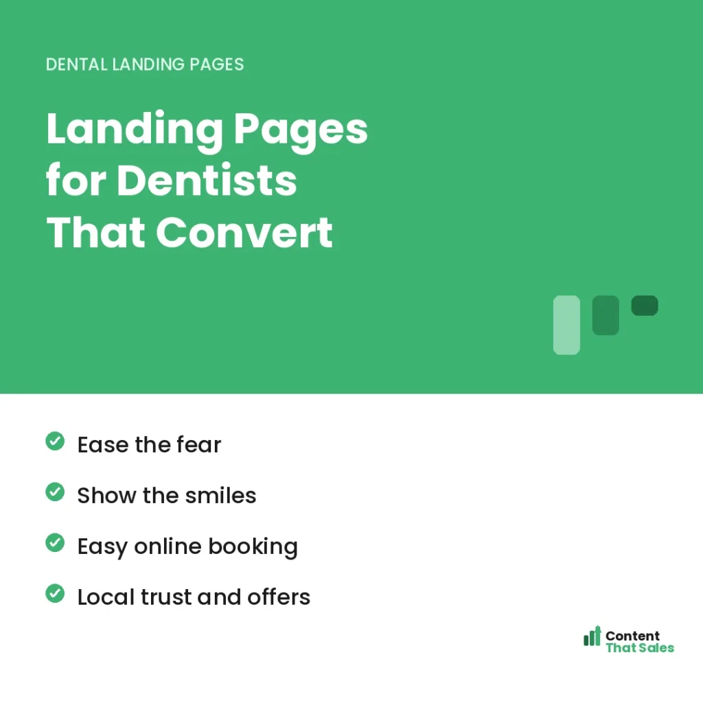 Landing pages for dentists that convert by Content That Sales