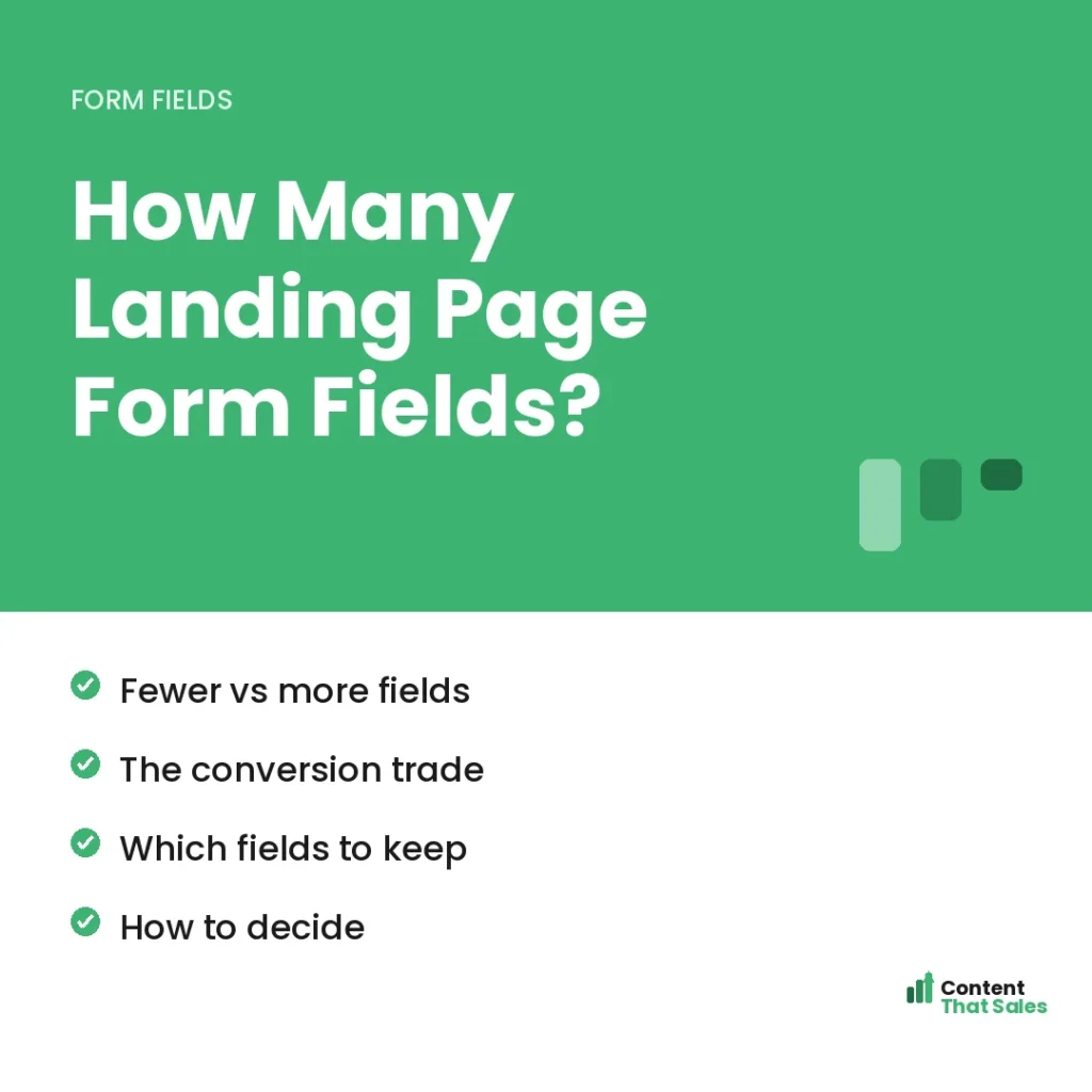 How many landing page form fields by Content That Sales