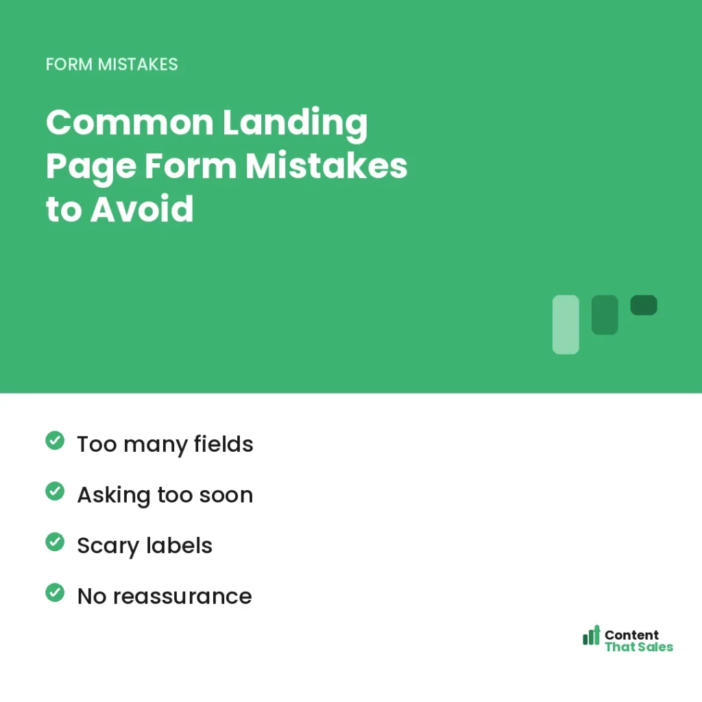 Common landing page form mistakes to avoid by Content That Sales