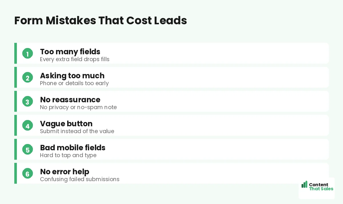 Form mistakes that cost leads by Content That Sales