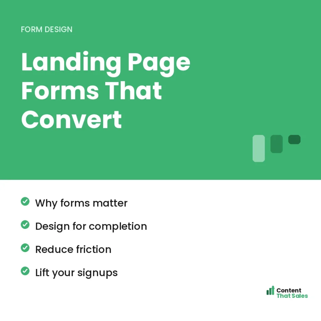 Landing page forms that convert by Content That Sales