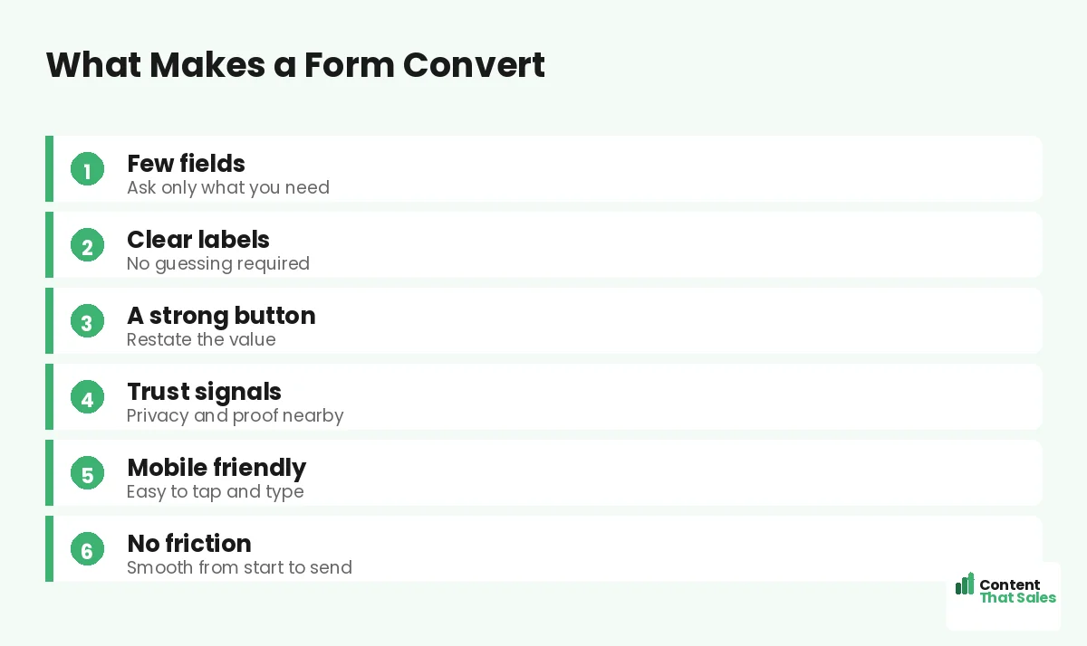 What makes a form convert by Content That Sales