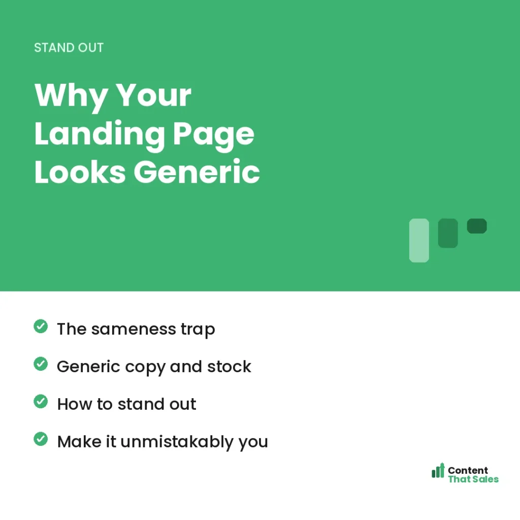 Why your landing page looks generic by Content That Sales