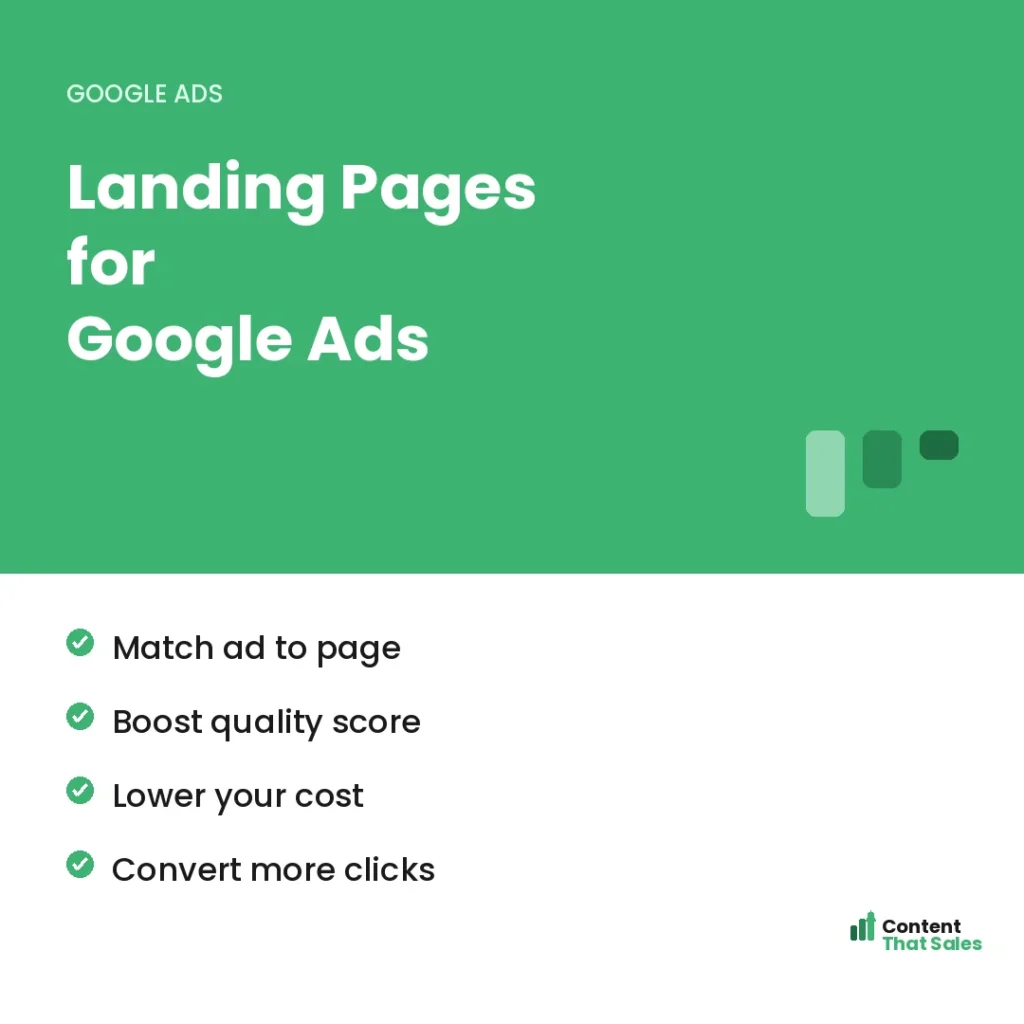 Landing pages for Google Ads by Content That Sales