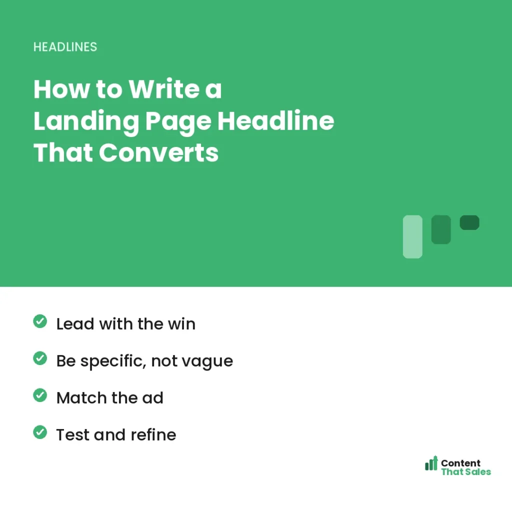 How to write a landing page headline that converts by Content That Sales