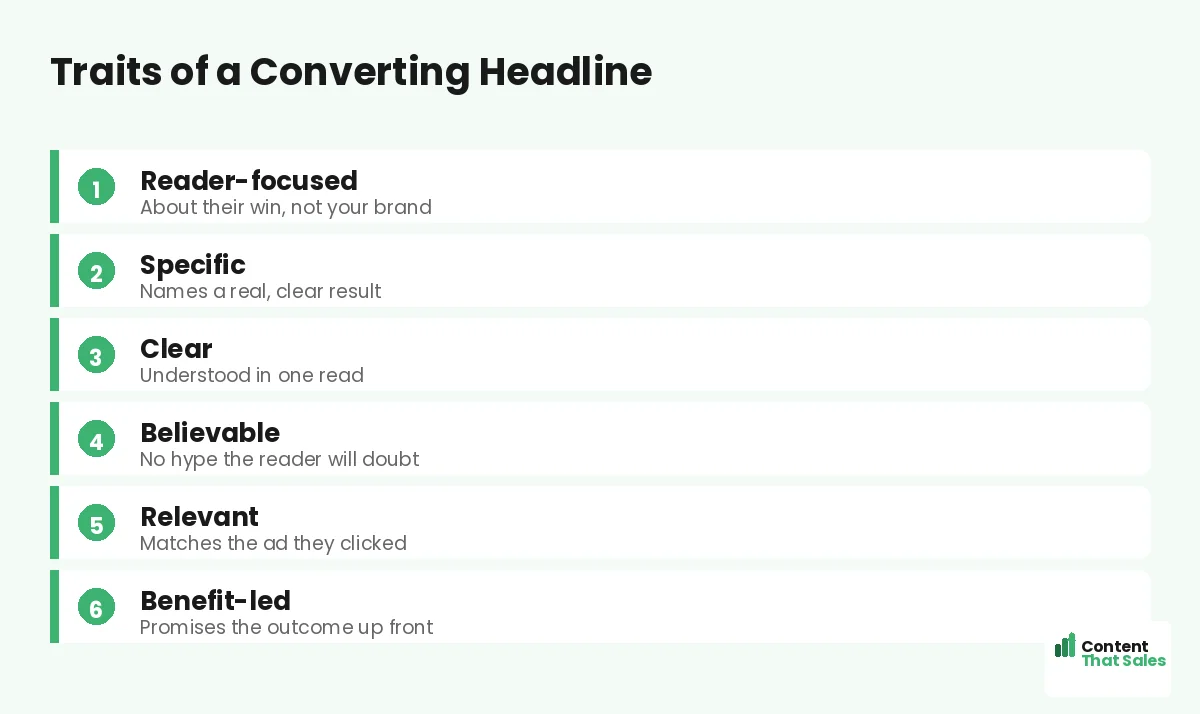 Traits of a converting headline by Content That Sales