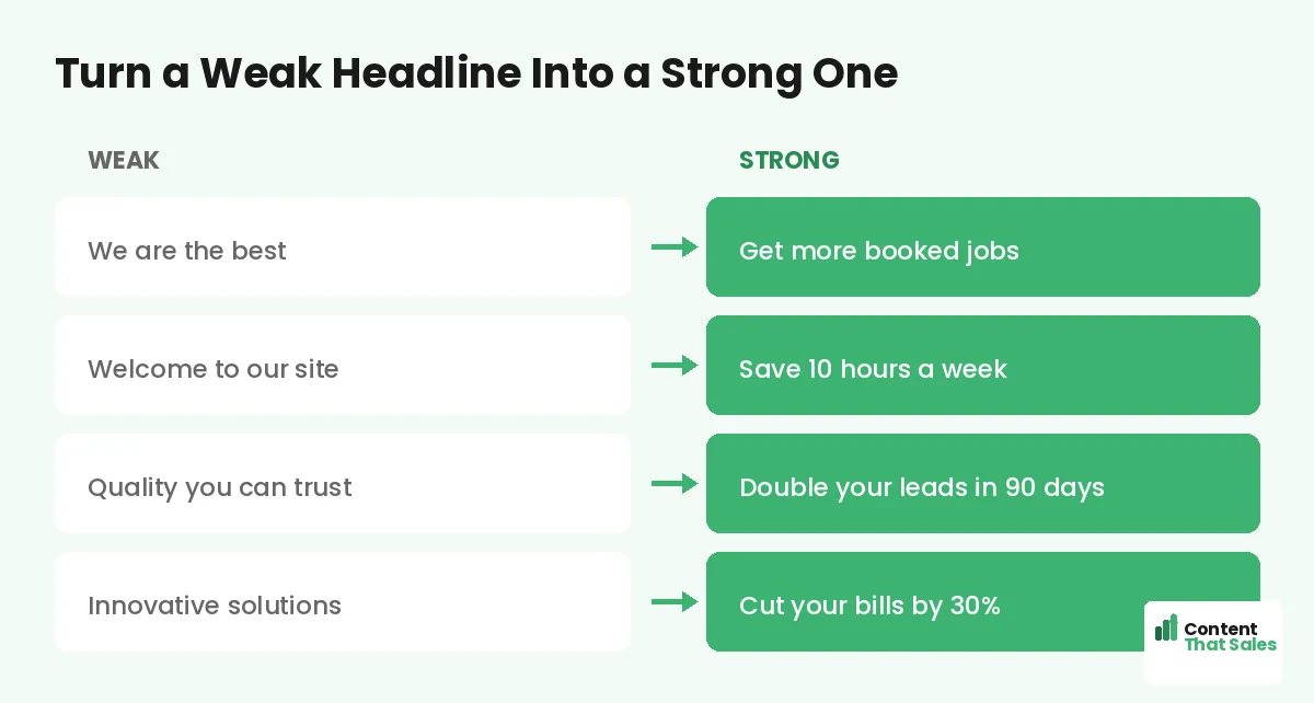 Turn a weak headline into a strong one by Content That Sales