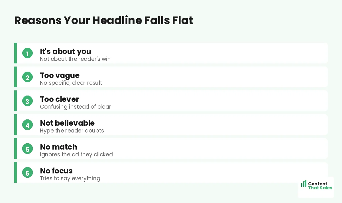 Reasons your headline falls flat by Content That Sales