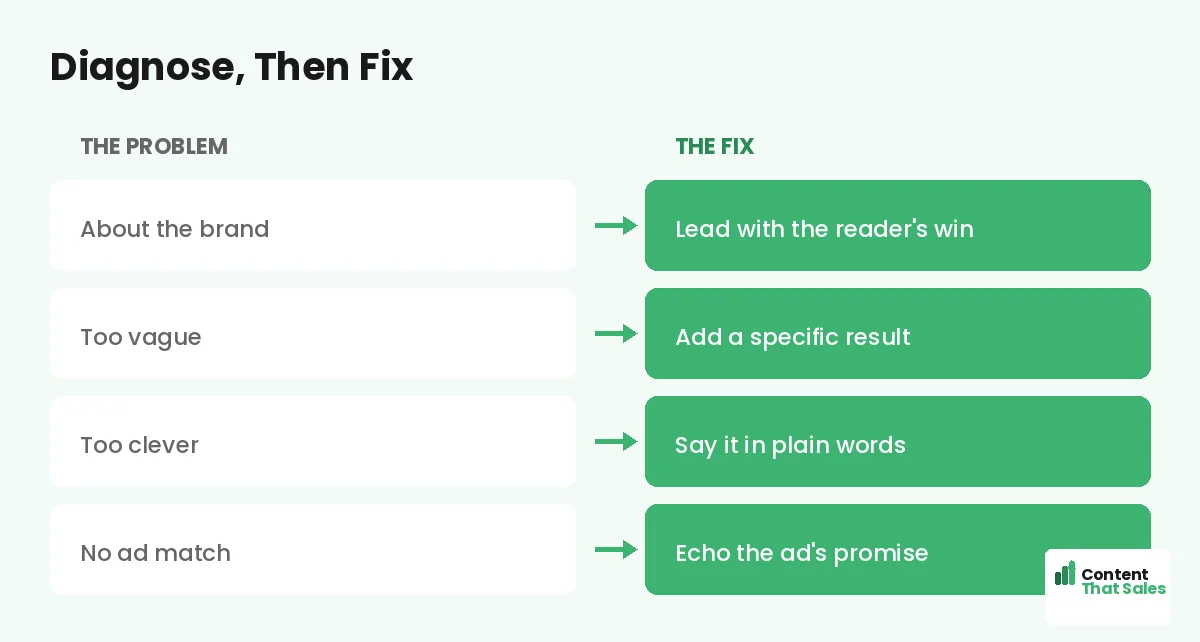 Diagnose then fix your headline by Content That Sales