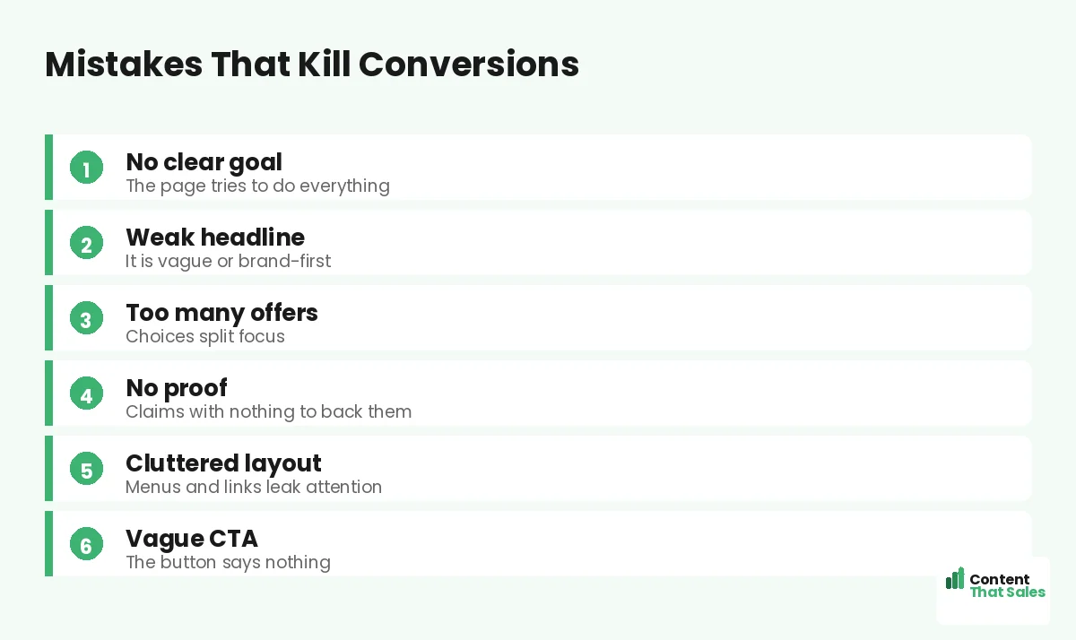 Mistakes that kill conversions by Content That Sales