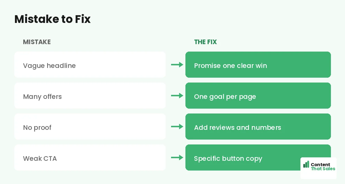 Mistake to fix by Content That Sales