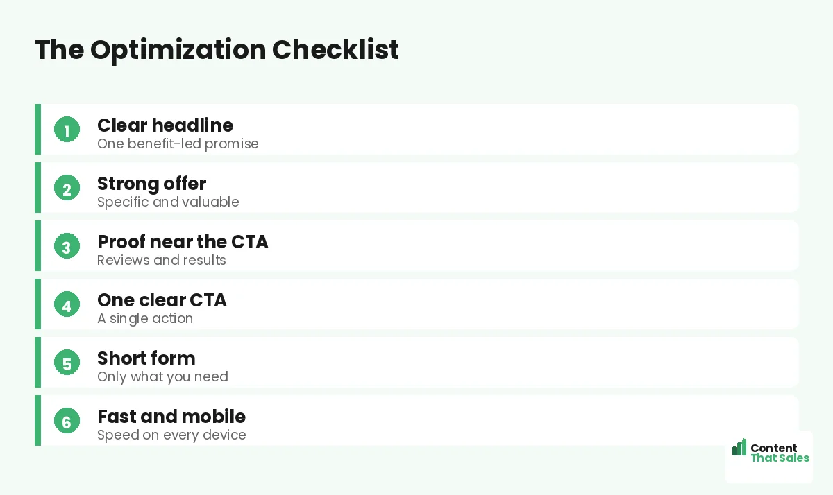 The optimization checklist by Content That Sales