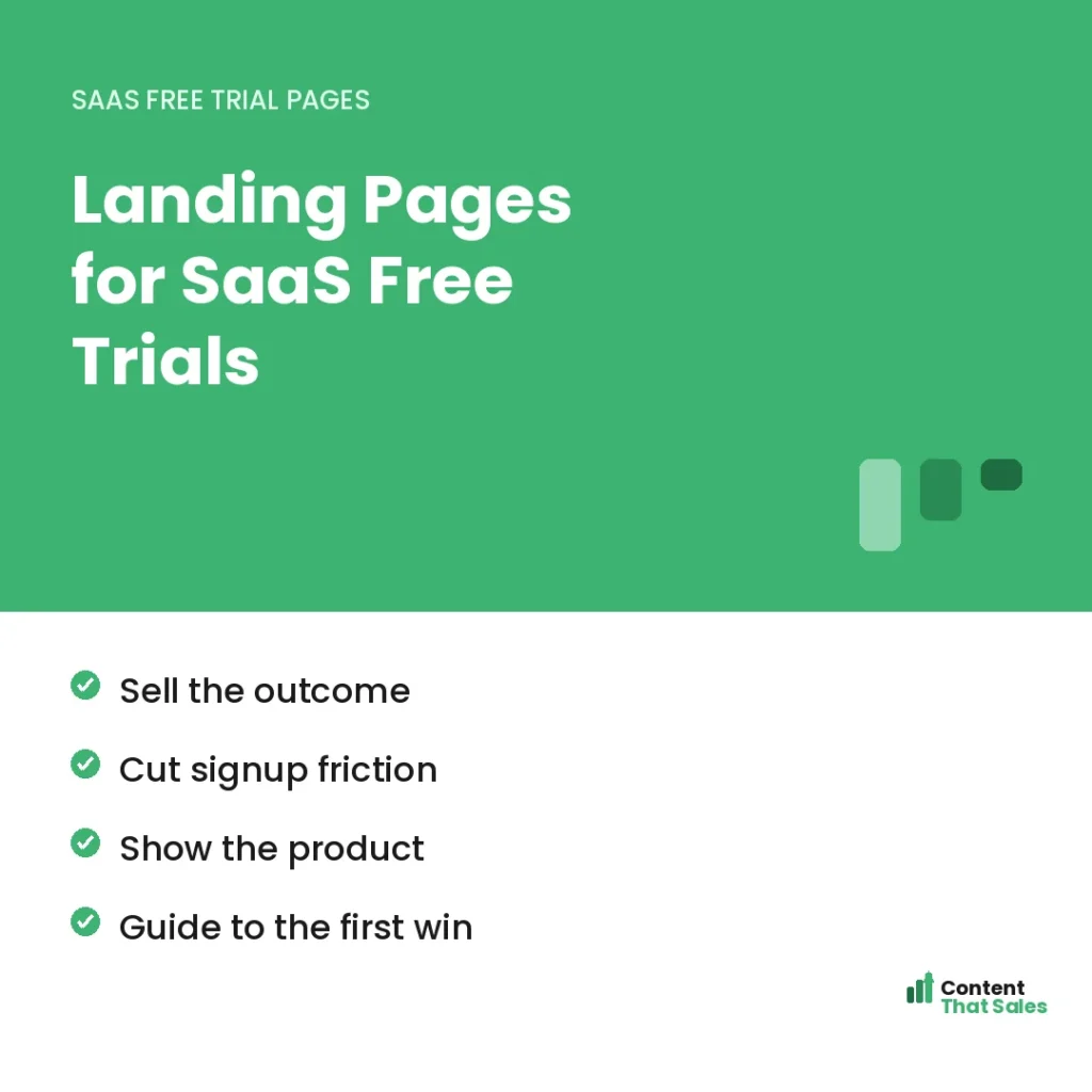 Landing pages for SaaS free trials by Content That Sales