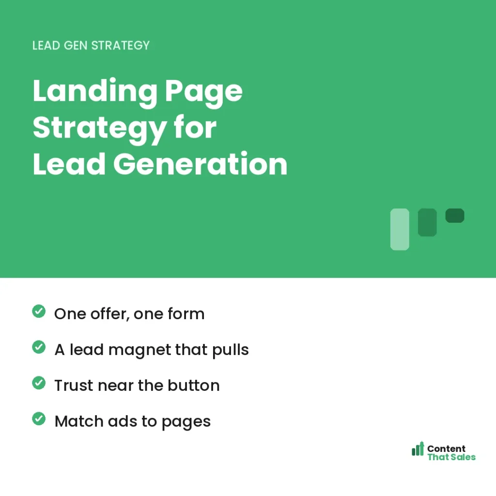 Landing page strategy for lead generation by Content That Sales