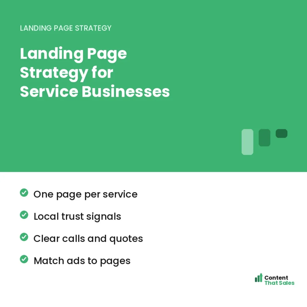 Landing page strategy for service businesses by Content That Sales
