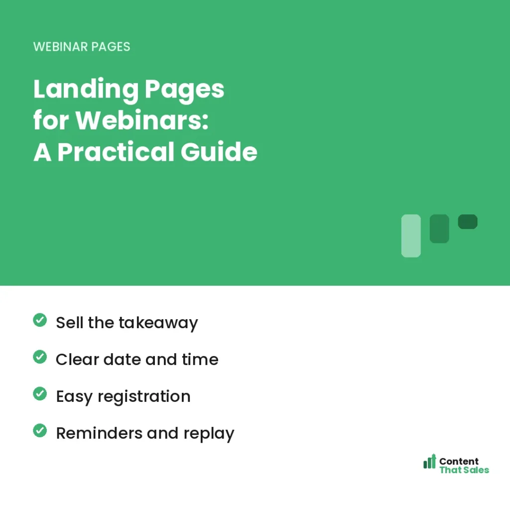 Landing pages for webinars a practical guide by Content That Sales