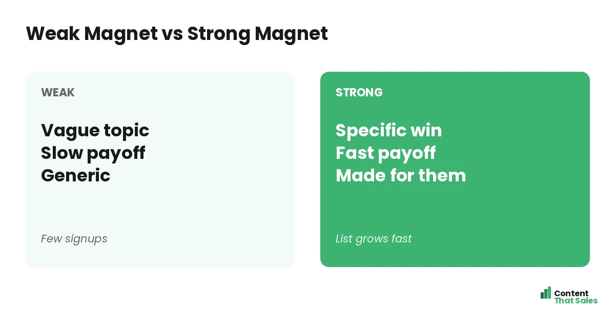 Weak magnet versus strong magnet by Content That Sales