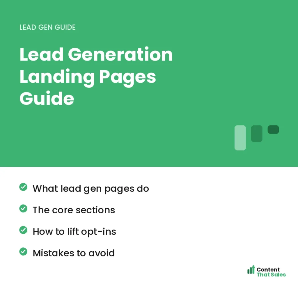 Lead generation landing pages guide by Content That Sales