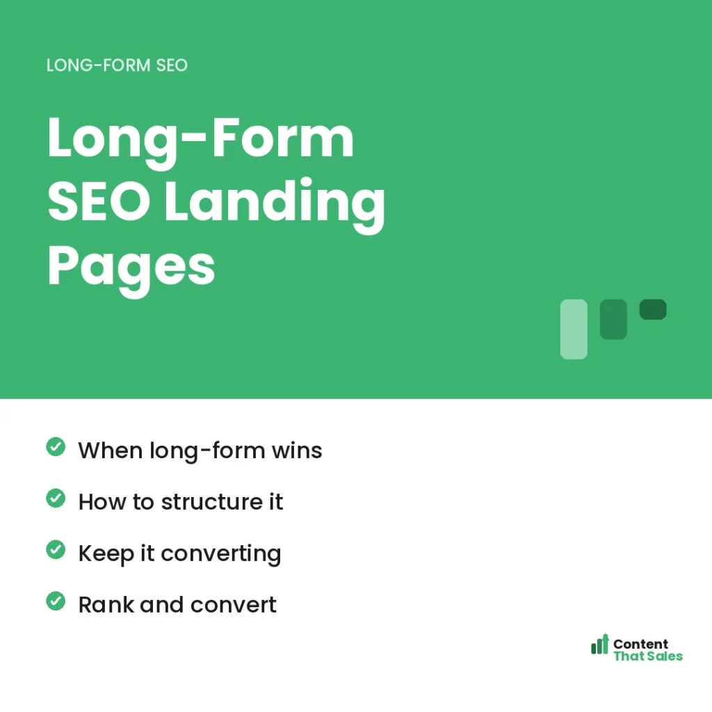 Long-form SEO landing pages by Content That Sales