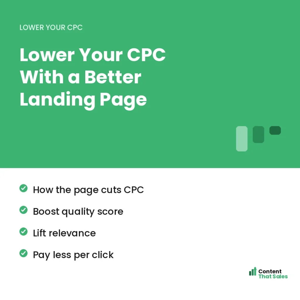 Lower your CPC with a better landing page by Content That Sales