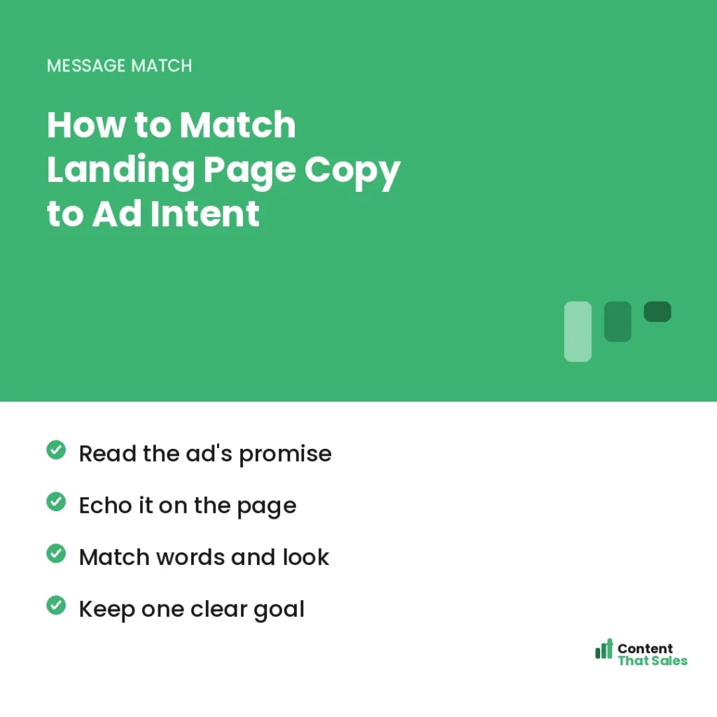 How to match landing page copy to ad intent by Content That Sales