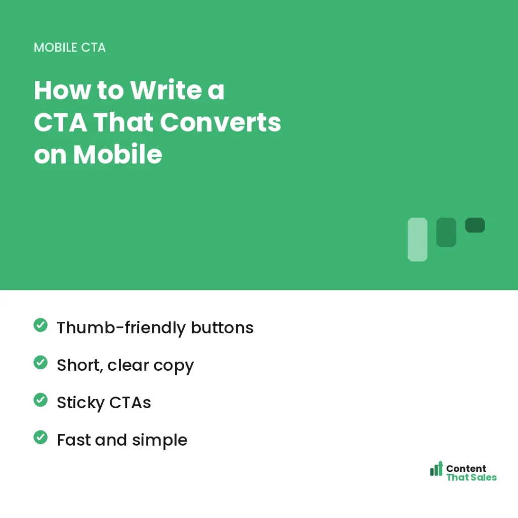 How to write a CTA that converts on mobile by Content That Sales