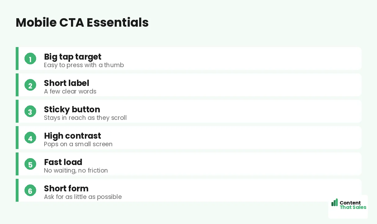 Mobile CTA essentials by Content That Sales