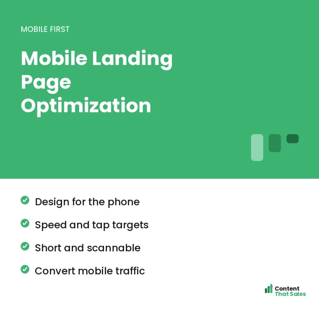Mobile landing page optimization by Content That Sales