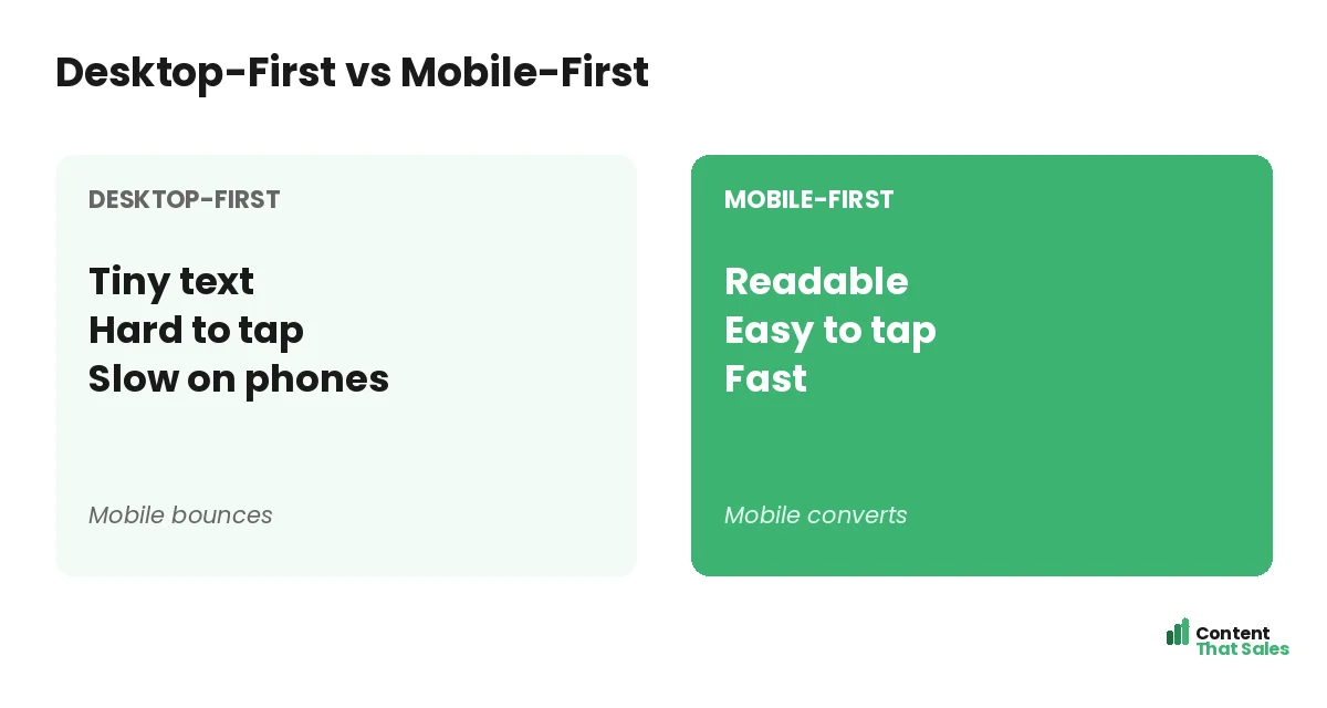 Desktop-first versus mobile-first by Content That Sales