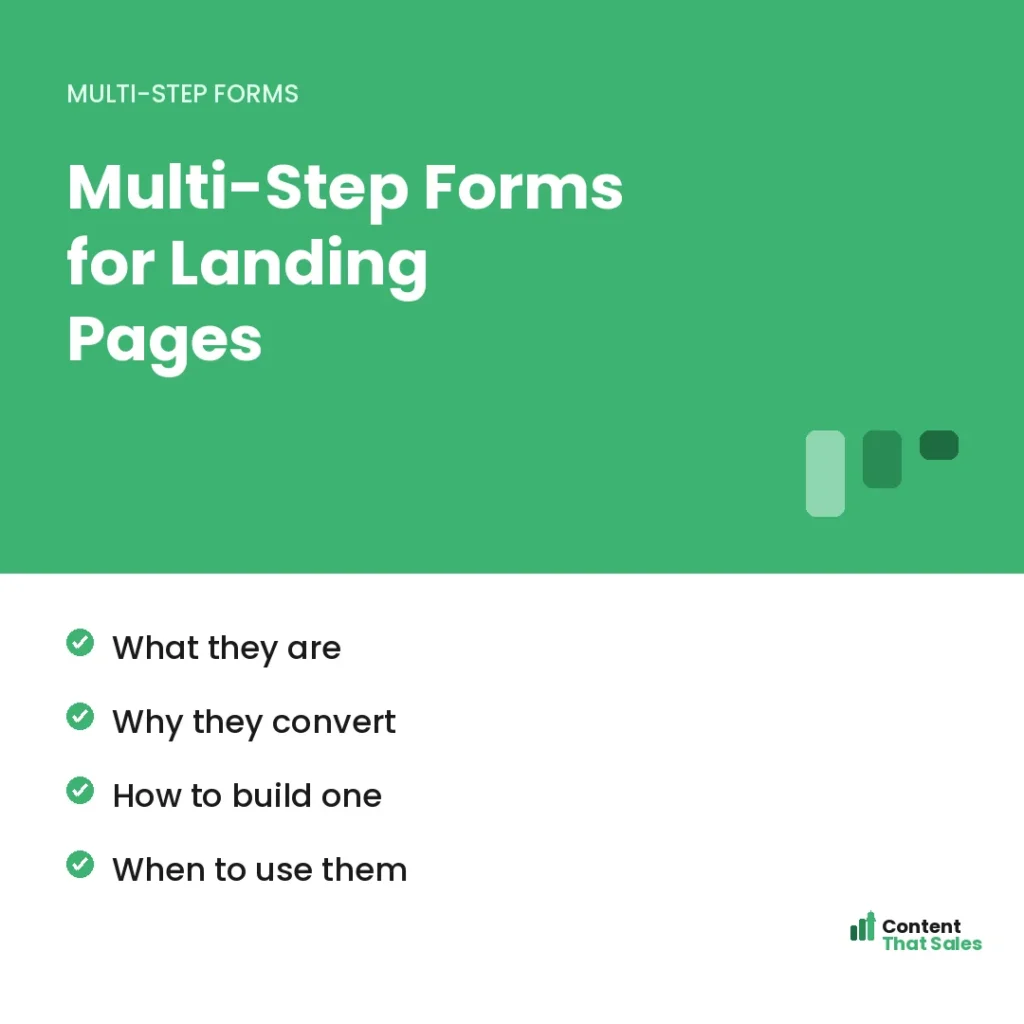 Multi-step forms for landing pages by Content That Sales