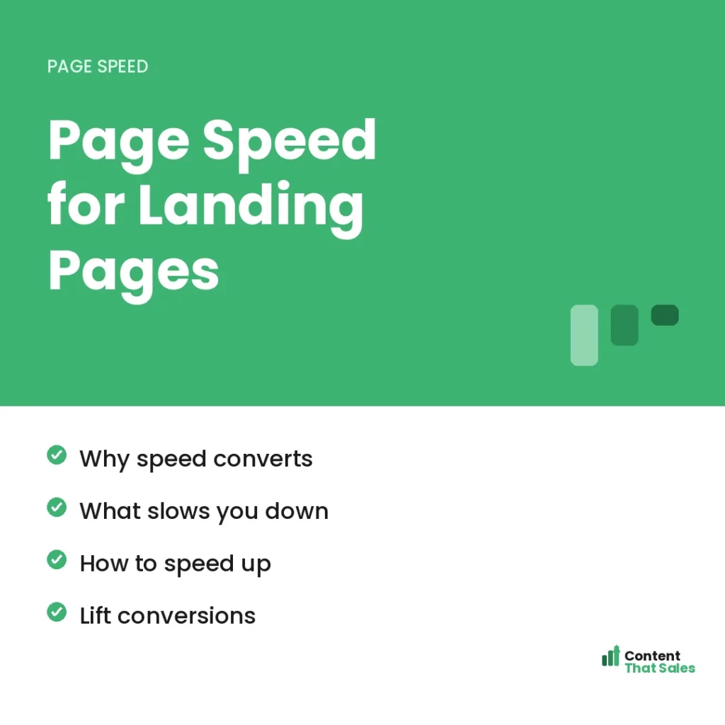 Page speed for landing pages by Content That Sales