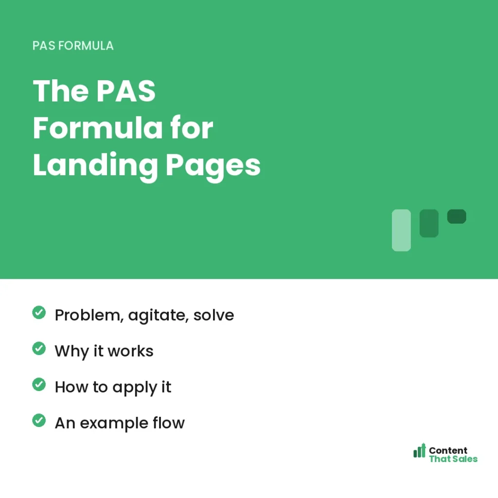 The PAS formula for landing pages by Content That Sales