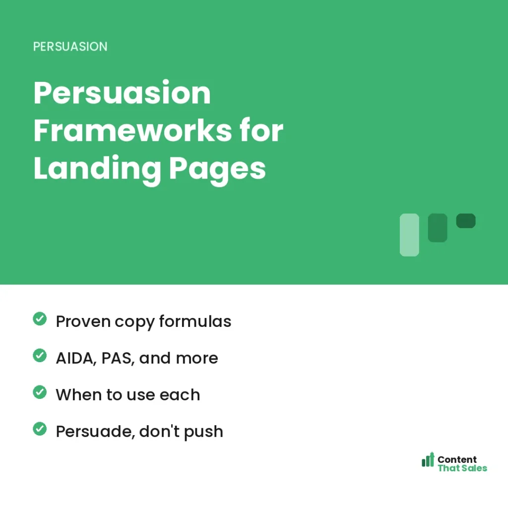Persuasion frameworks for landing pages by Content That Sales