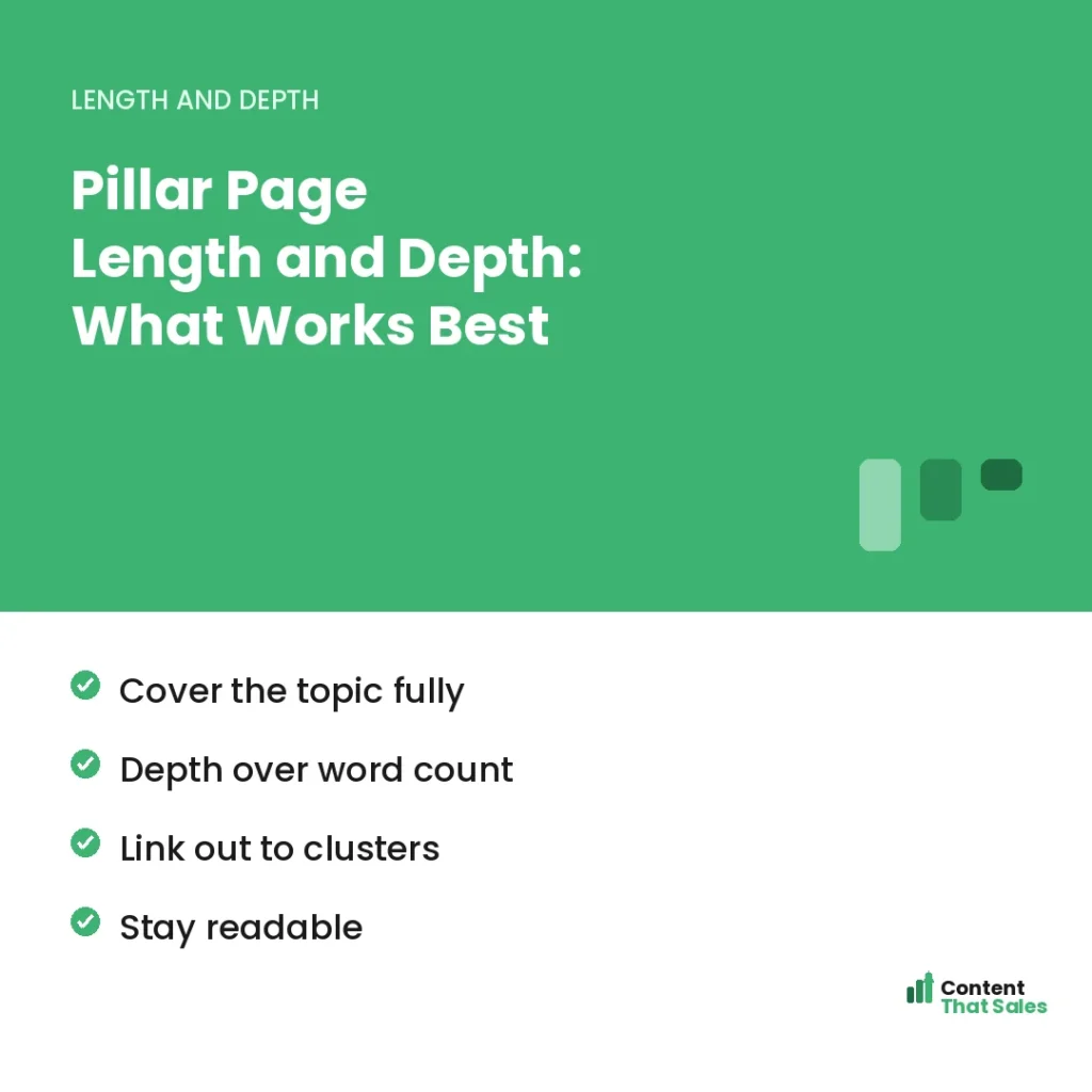 Pillar page length and depth what works best by Content That Sales