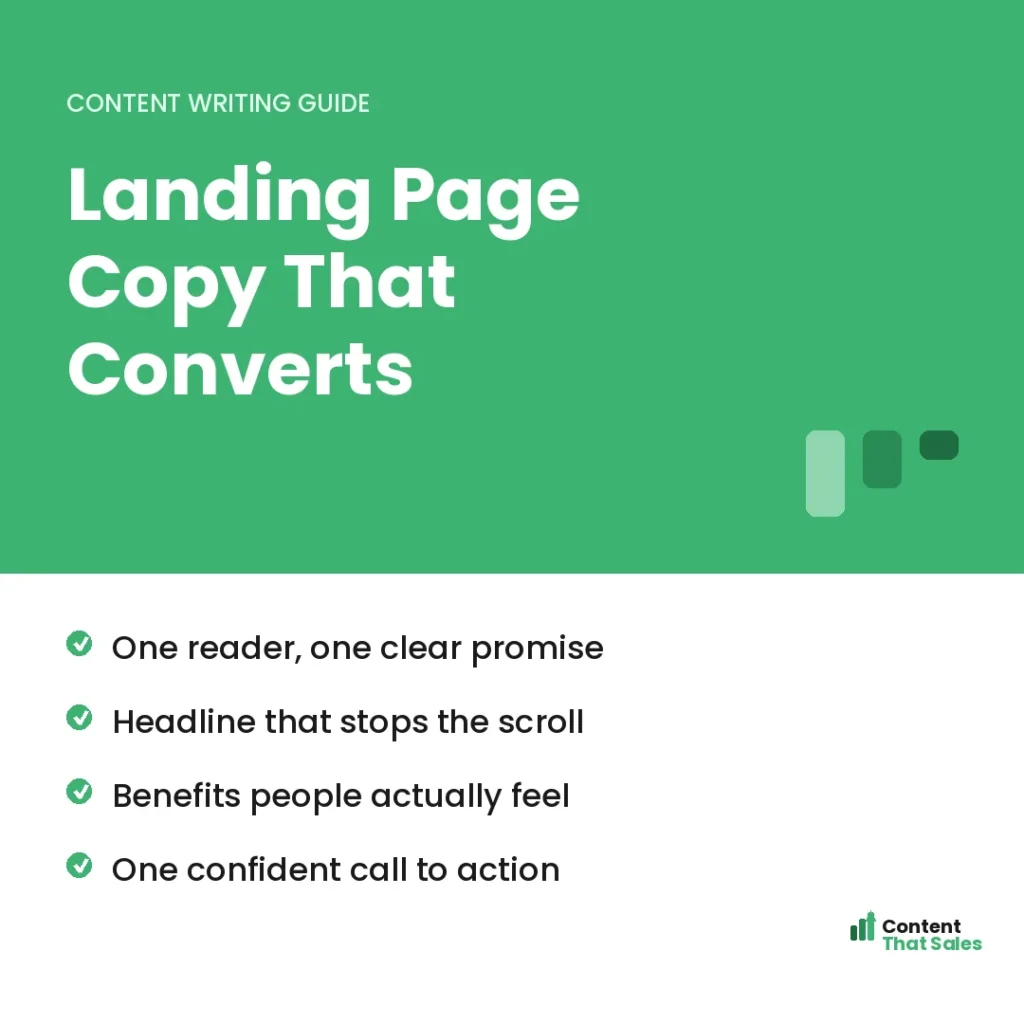 How to write landing page copy that converts guide by Content That Sales