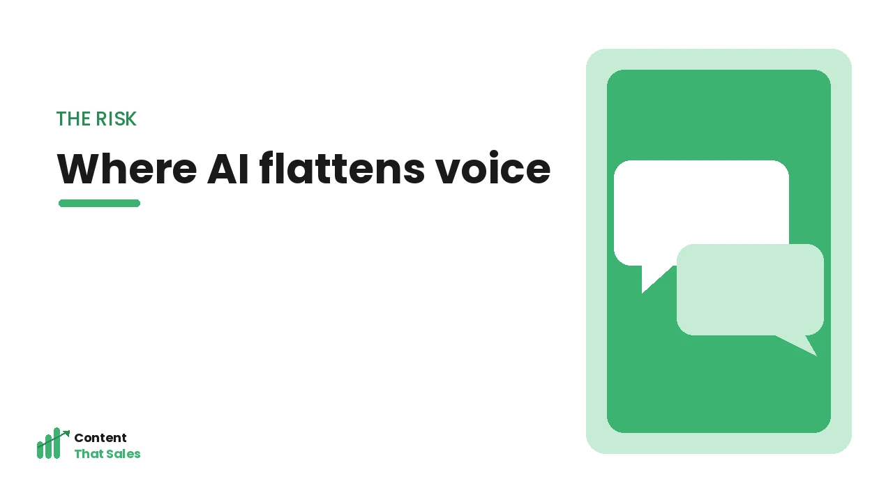 Where AI flattens brand voice illustration by Content That Sales
