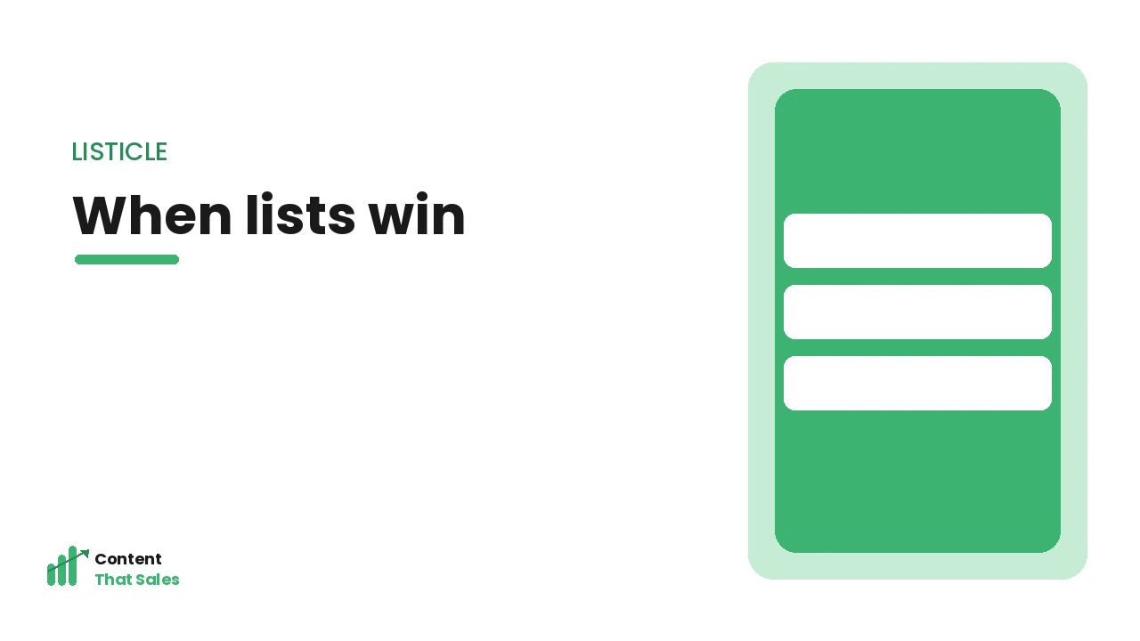 When listicles win