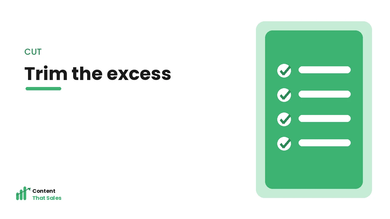 Cutting the excess from a draft