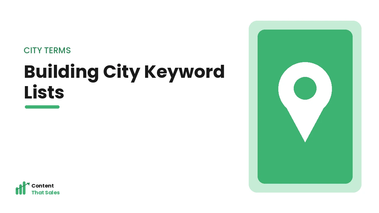 Building city keyword lists for the areas you serve