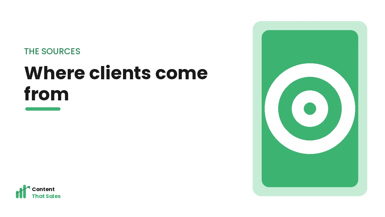 Where content agency clients come from illustration by Content That Sales