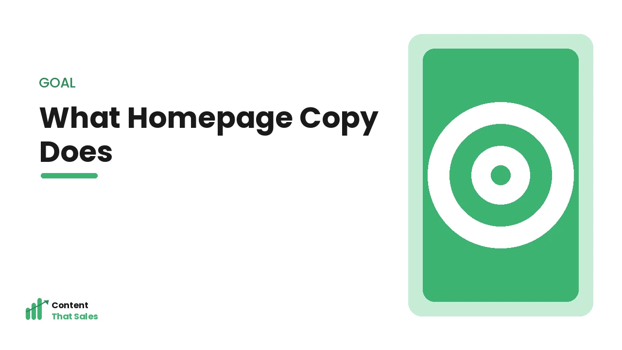 What homepage copy needs to do