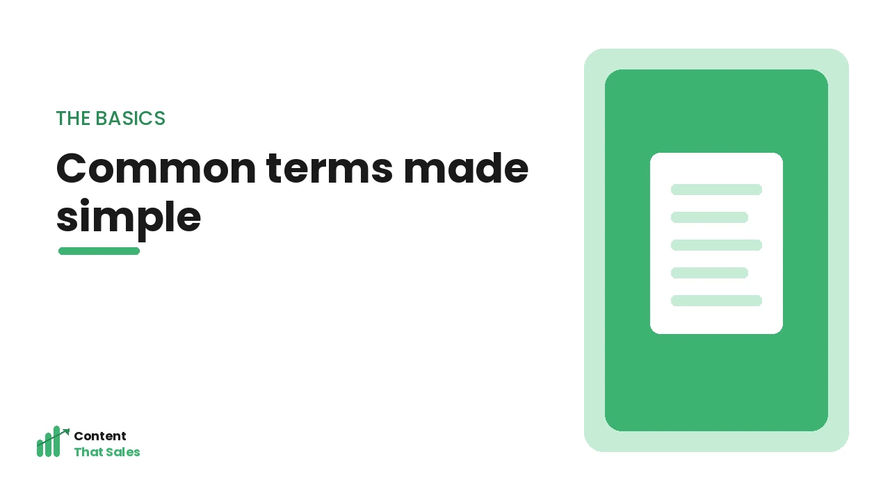 Common keyword research terms made simple illustration by Content That Sales