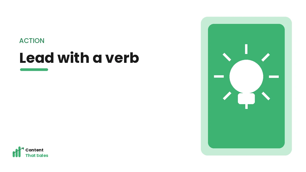 Leading with a verb